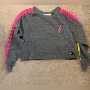 Aviator Nation Gray Sweatshirt with Stripes
